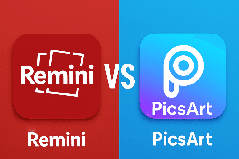 Remini AI Enhancer vs PicsArt Creative Tools 2025